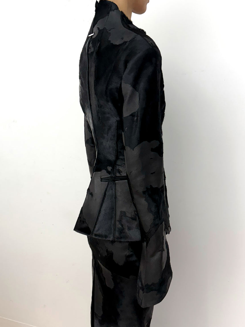 (SS26 PRE-ORDER) BURNOUT LEATHER BLAZER - BLACK