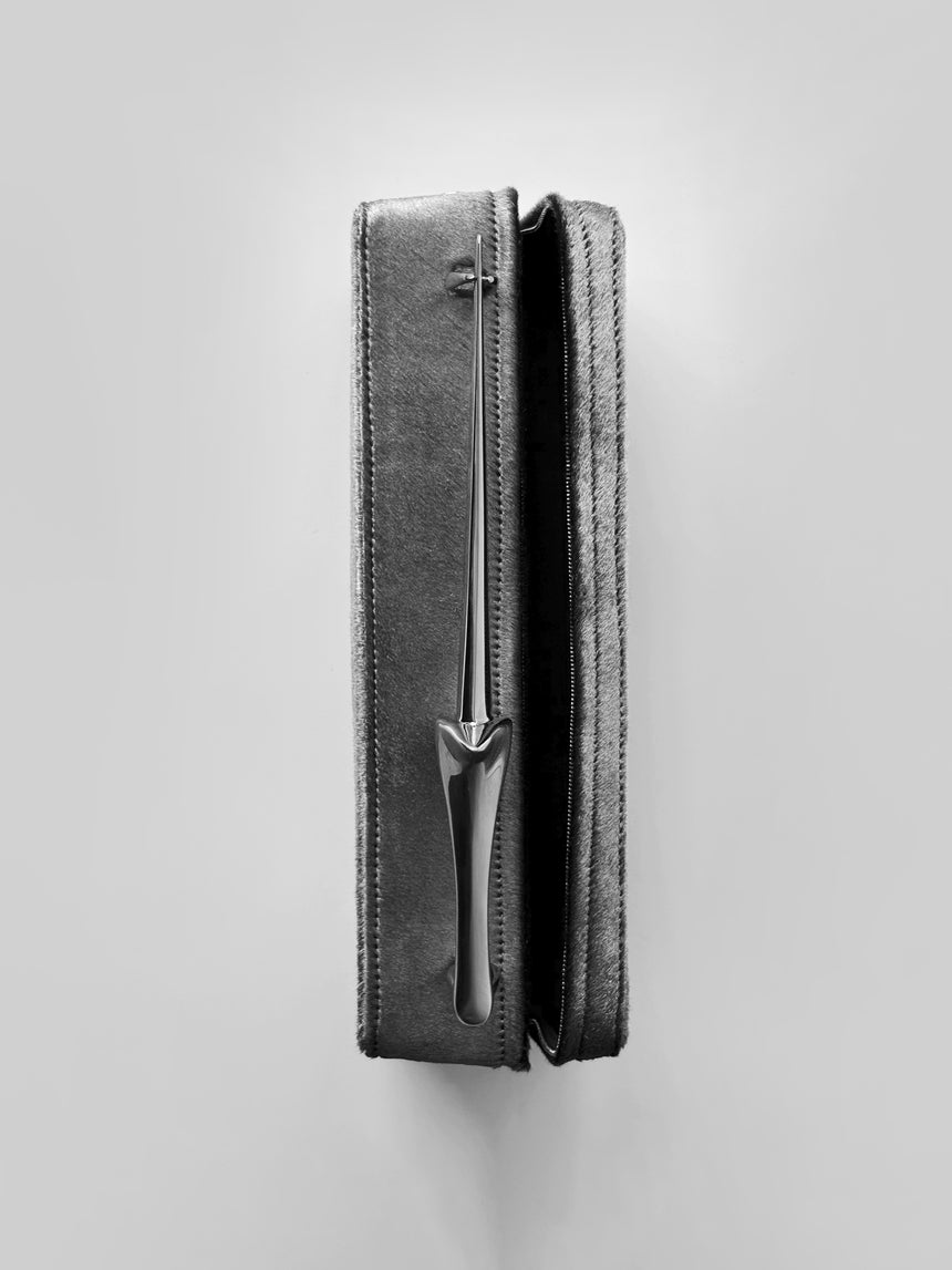 (SS26 PRE-ORDER) KNIFE BAG - SILVER PONYHAIR