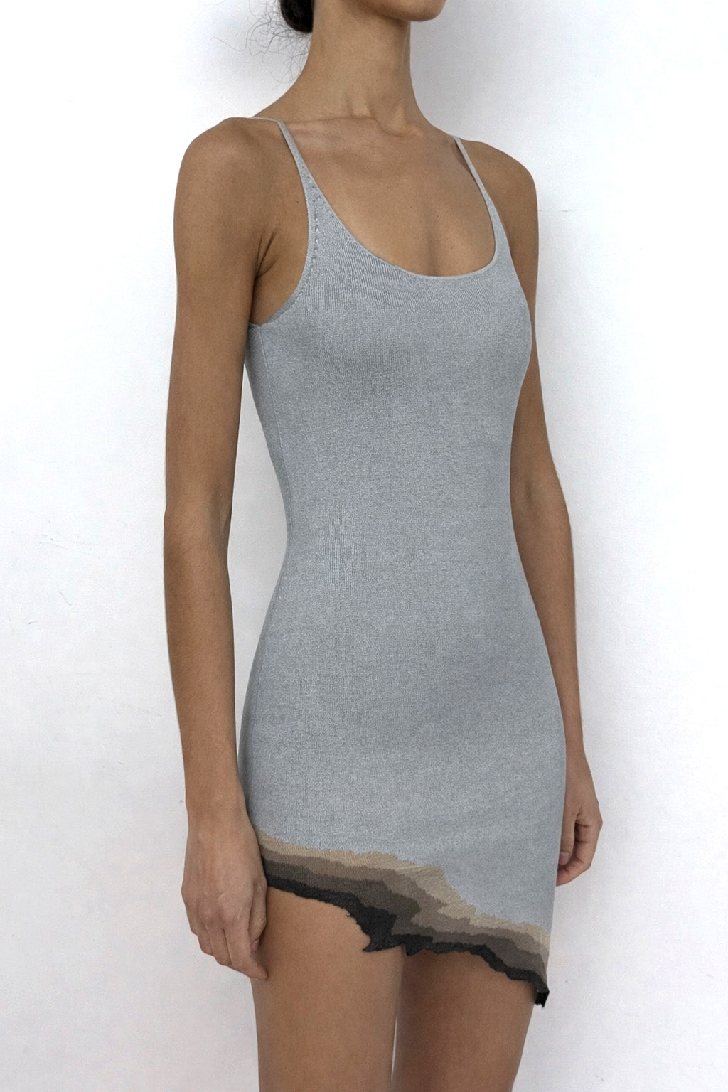 FLAME SLIT MINI DRESS - GREY – GRACE LING
