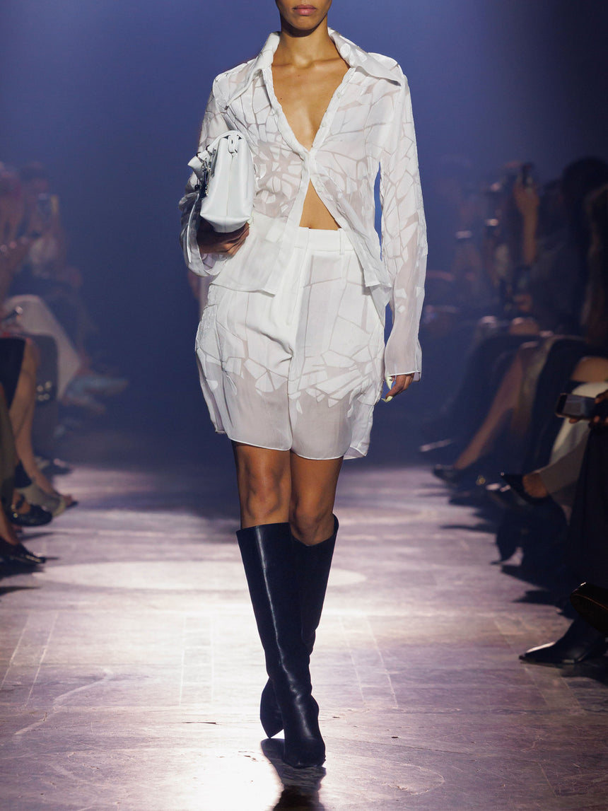 (SS26 PRE-ORDER) CRACKED TAILORED SHIRT - WHITE