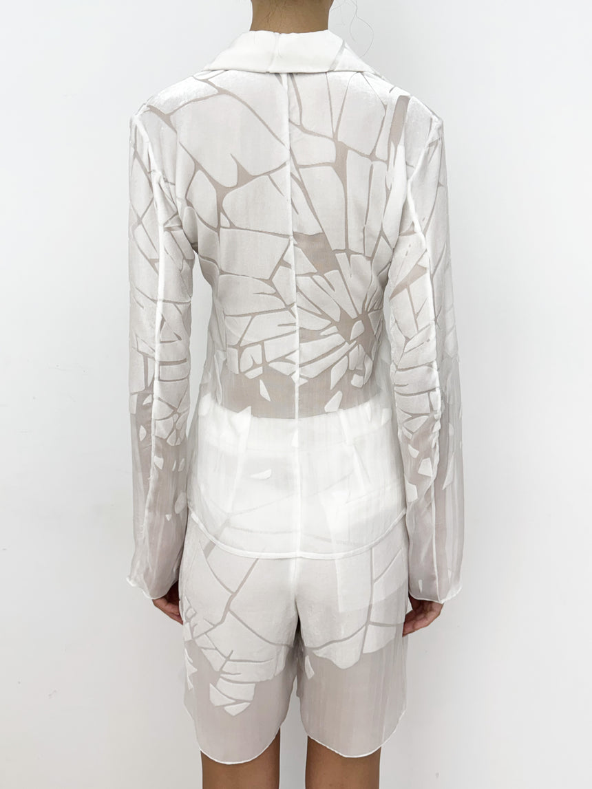 (SS26 PRE-ORDER) CRACKED TAILORED SHIRT - WHITE