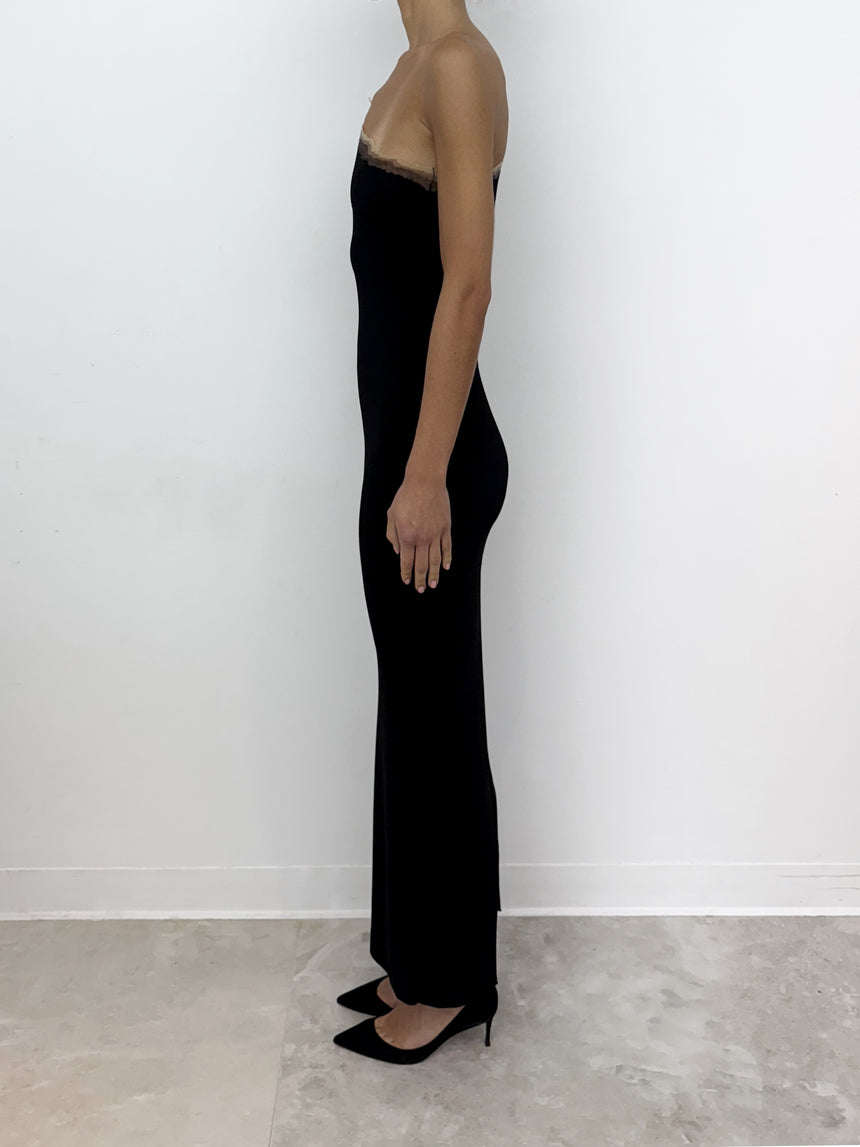 (SS26 PRE-ORDER) FLAME ONE SHOULDER MAXI DRESS - BLACK