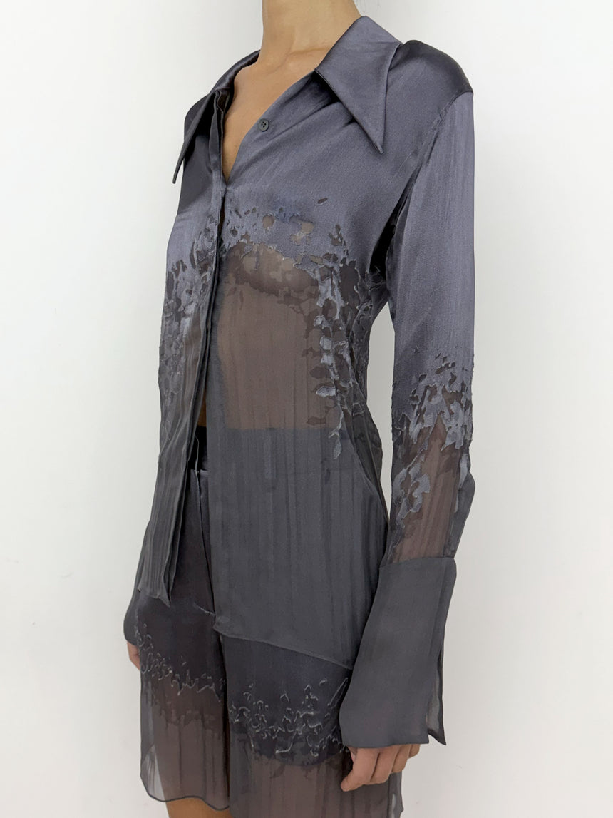 (SS26 PRE-ORDER) FOLIAGE TAILORED SHIRT - DARK GREY