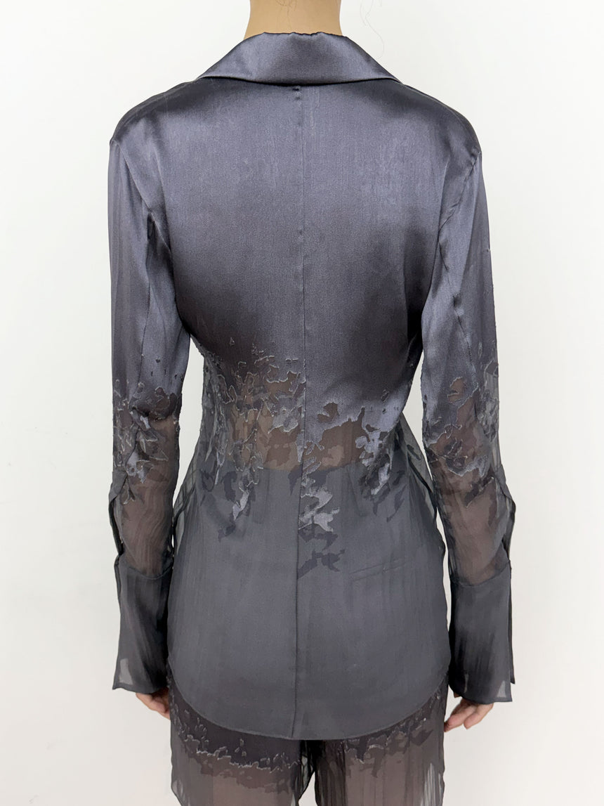 (SS26 PRE-ORDER) FOLIAGE TAILORED SHIRT - DARK GREY