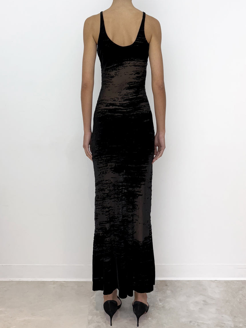(SS26 PRE-ORDER) GLITCH BIAS MAXI DRESS