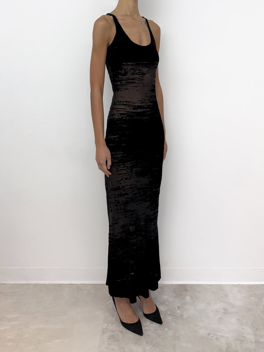 (SS26 PRE-ORDER) GLITCH BIAS MAXI DRESS