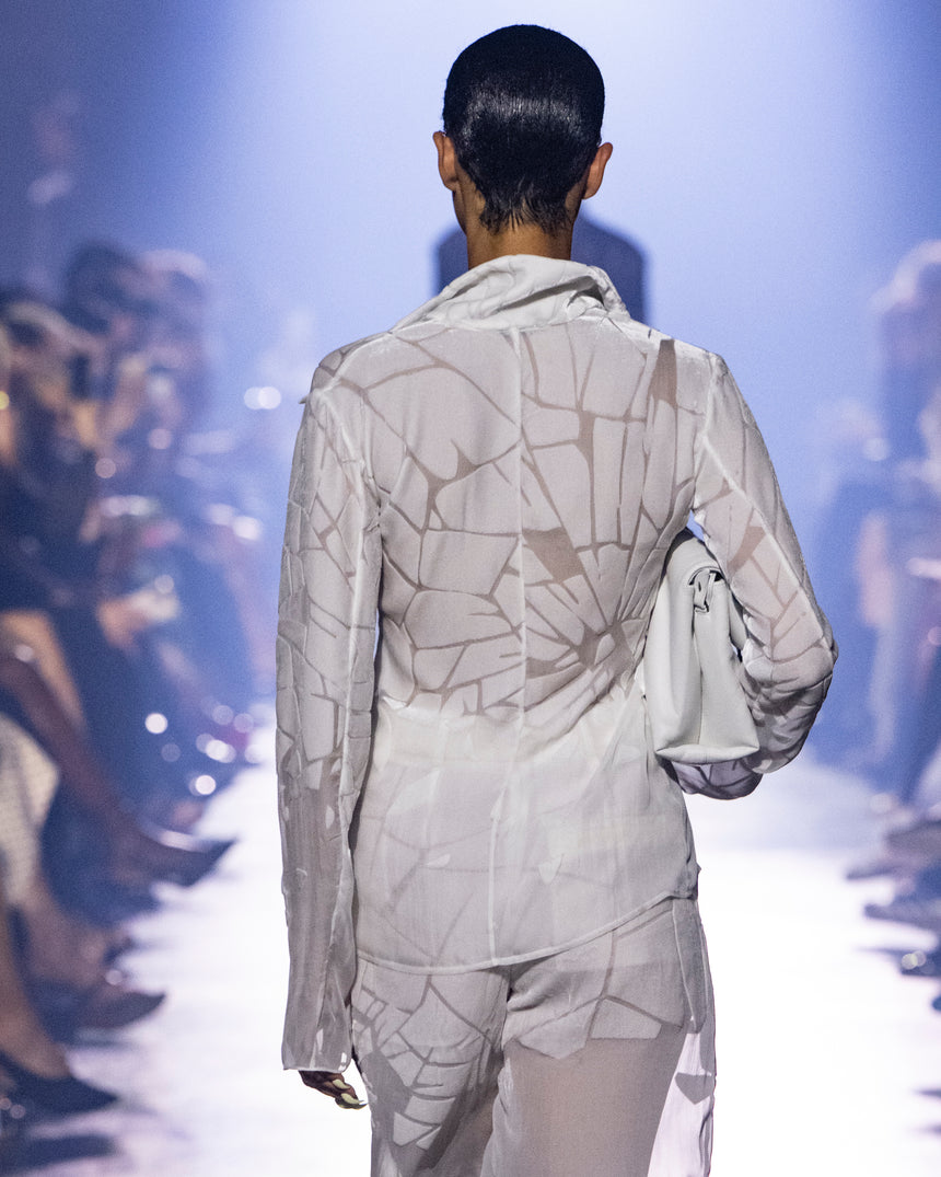 (SS26 PRE-ORDER) CRACKED TAILORED SHIRT - WHITE