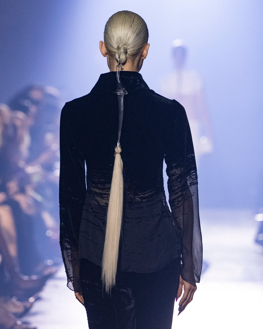 (SS26 PRE-ORDER) GLITCH TAILORED SHIRT - BLACK