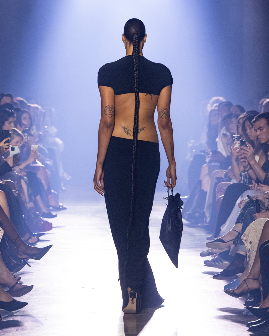 (SS26 PRE-ORDER) RELIC CHARMS BELT CINCHED MAXI DRESS - BLACK