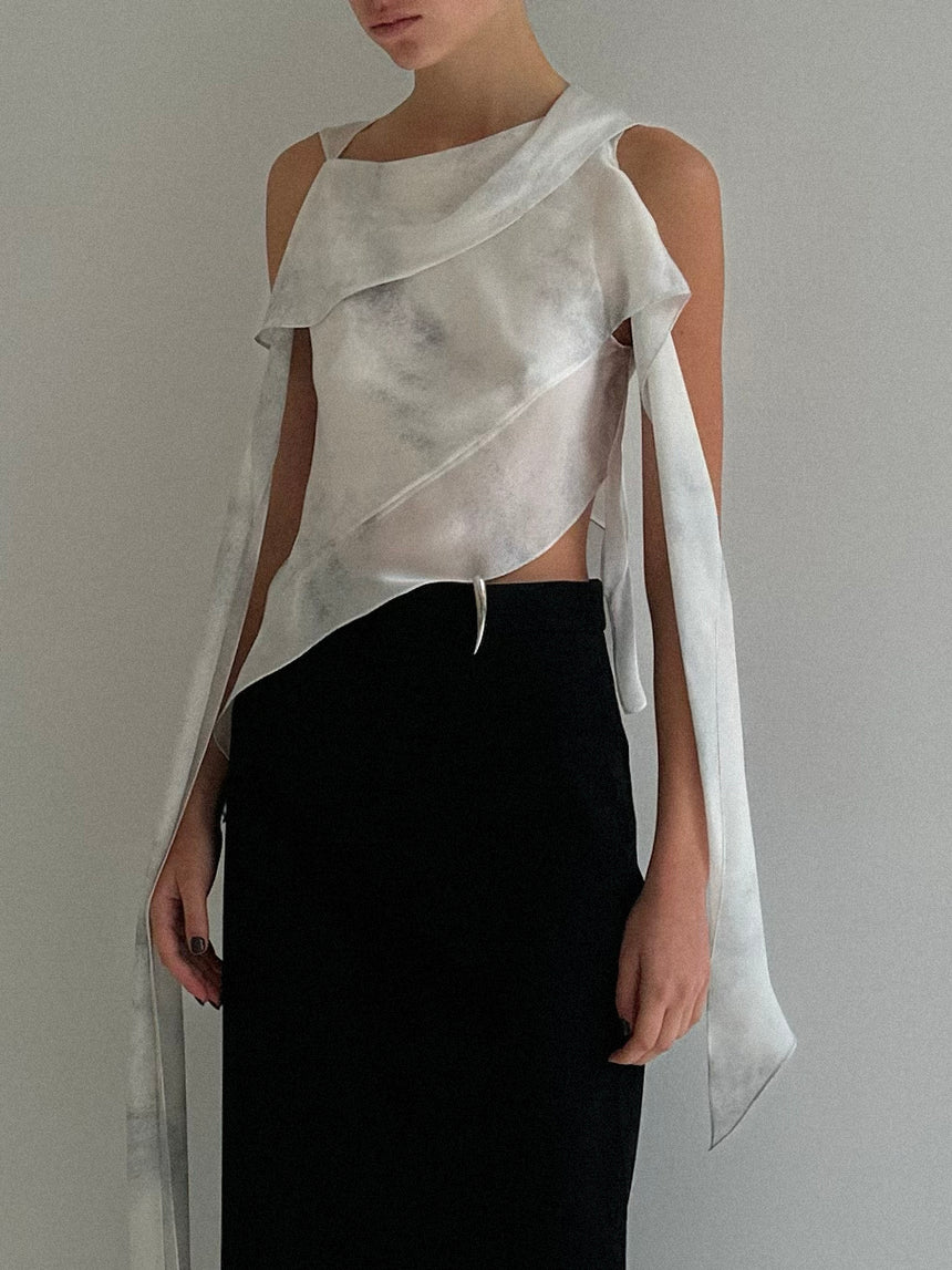 CLAW TAILORED PILLAR SKIRT - BLACK