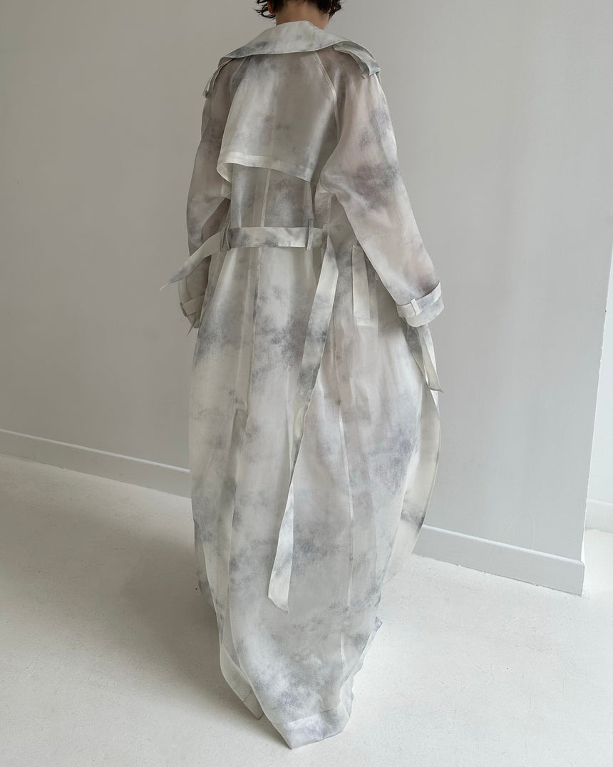 SILK ORGANZA TRENCH - ASH