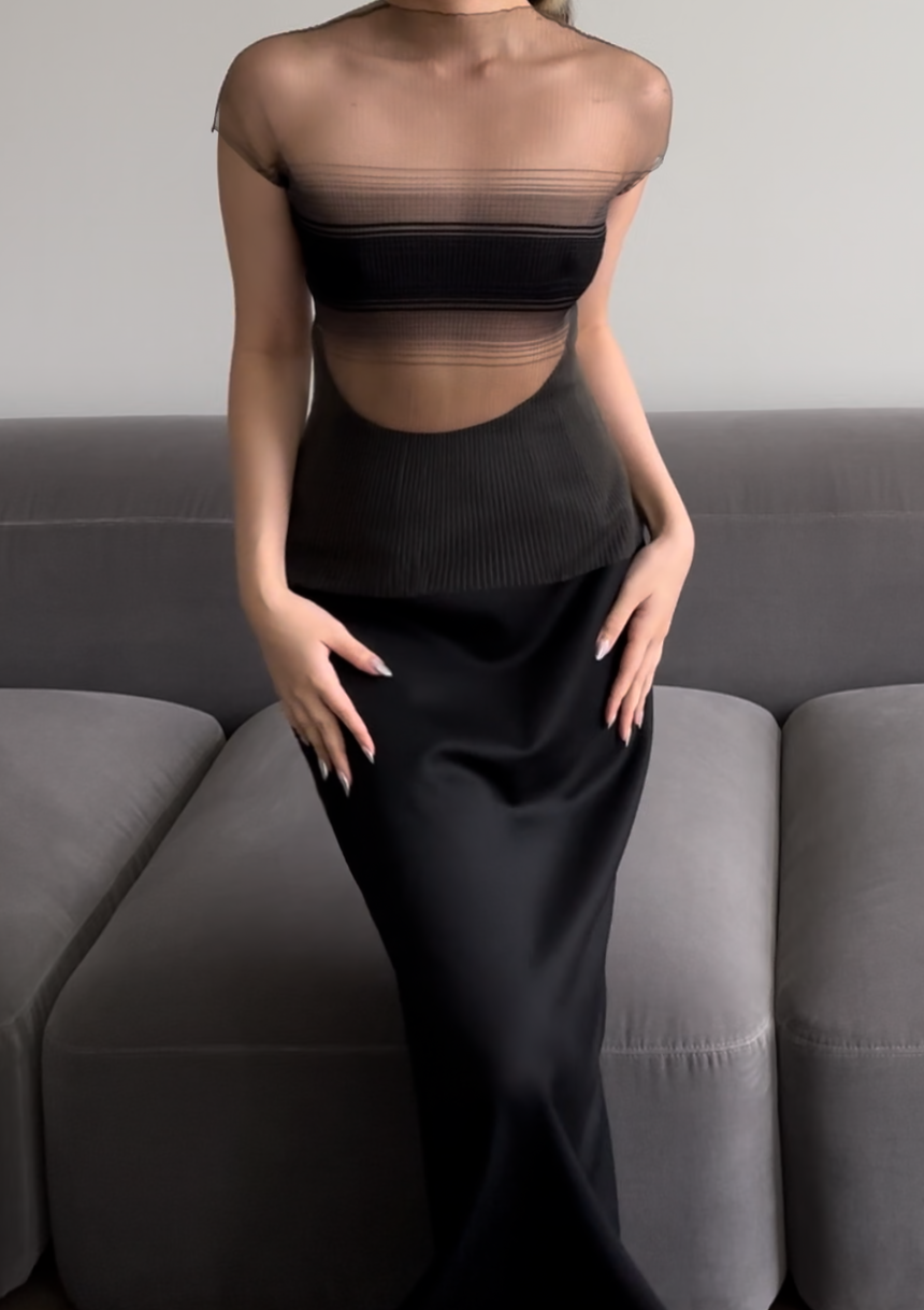 EVANESCENT CENSOR TOP - FUMÉ