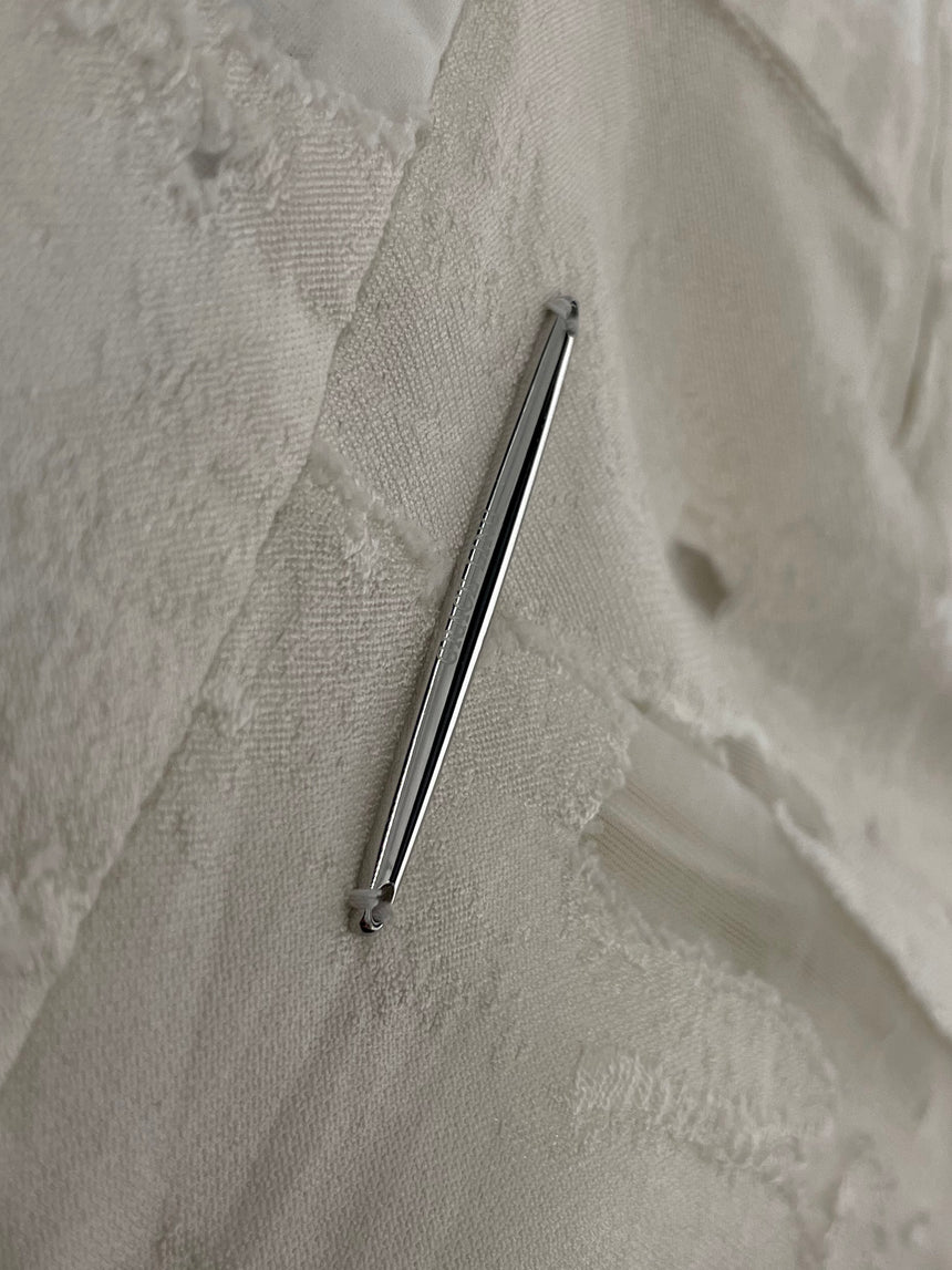 TORN MINI SKIRT - IVORY