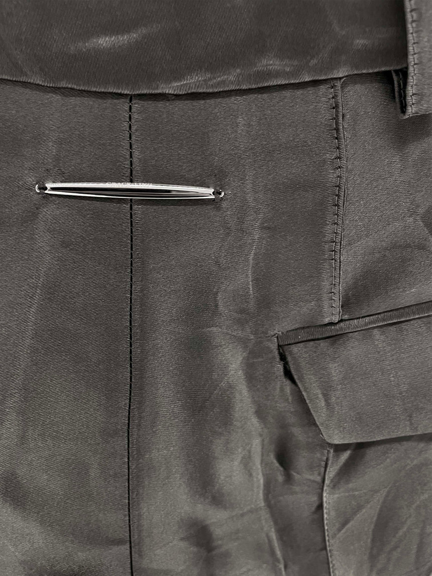 CRINKLED MINI SHORTS - GREY