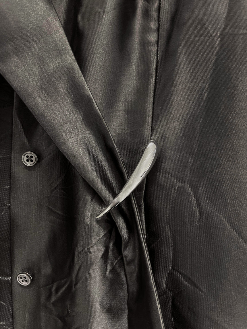 OVERSIZED CRINKLED CLAW LOOP SHIRT - GREY