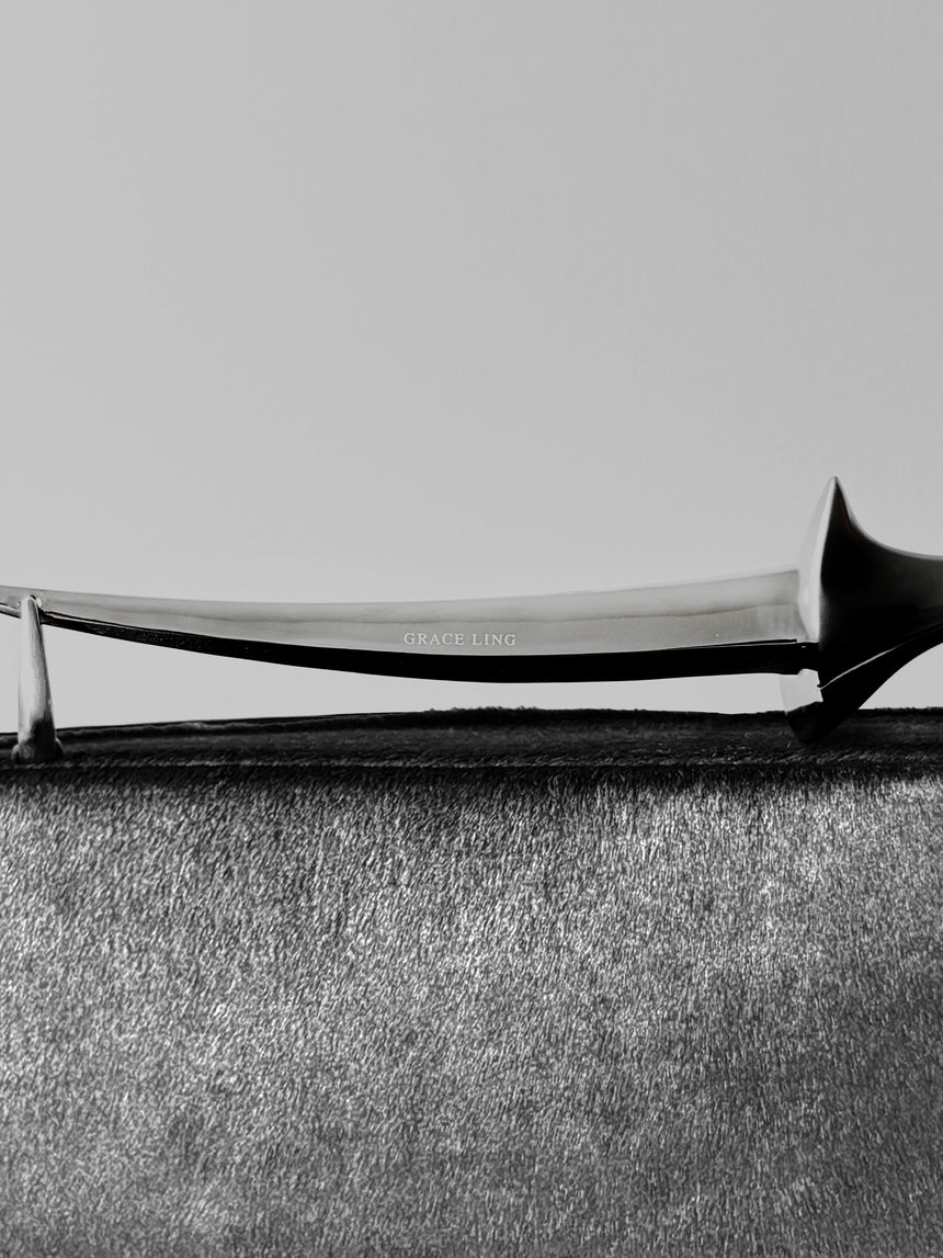 (SS26 PRE-ORDER) KNIFE BAG - SILVER PONYHAIR