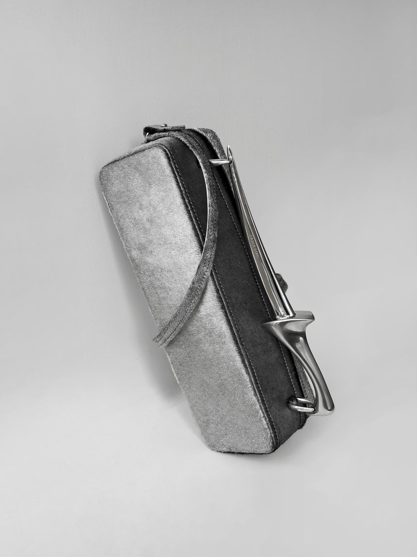 (SS26 PRE-ORDER) KNIFE BAG - SILVER PONYHAIR