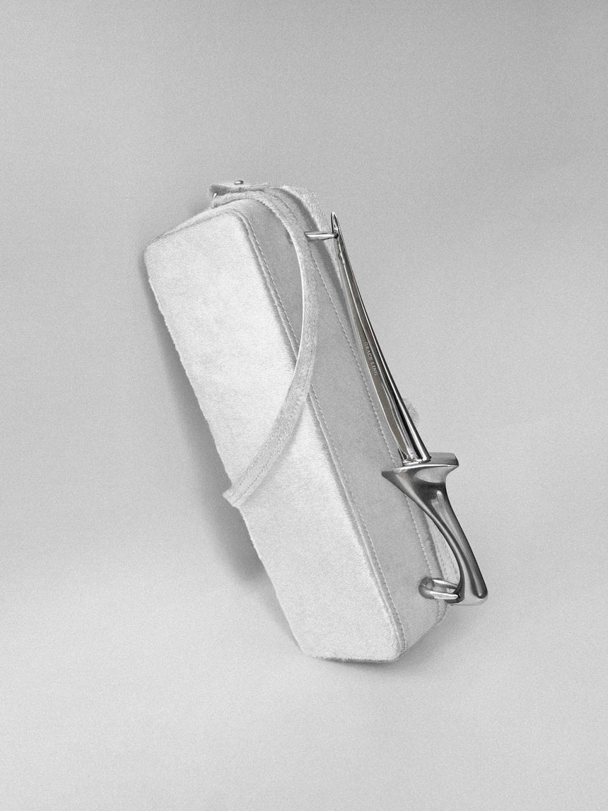 (SS26 PRE-ORDER) KNIFE BAG - WHITE PONYHAIR