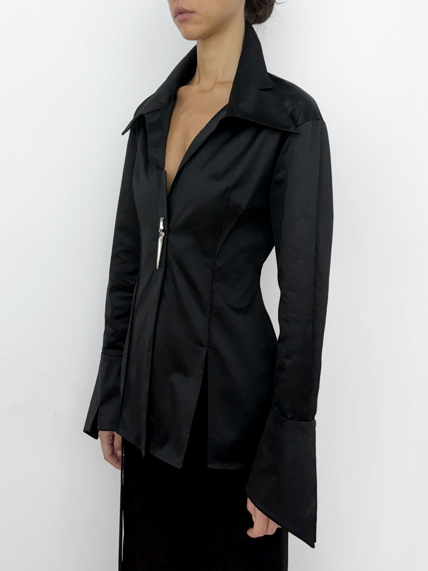 (SS26 PRE-ORDER) KNIFE SHEATH TAILORED SHIRT- BLACK