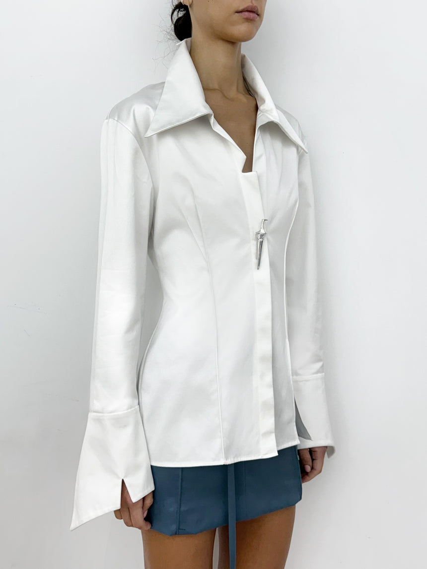 (SS26 PRE-ORDER) KNIFE SHEATH TAILORED SHIRT- WHITE