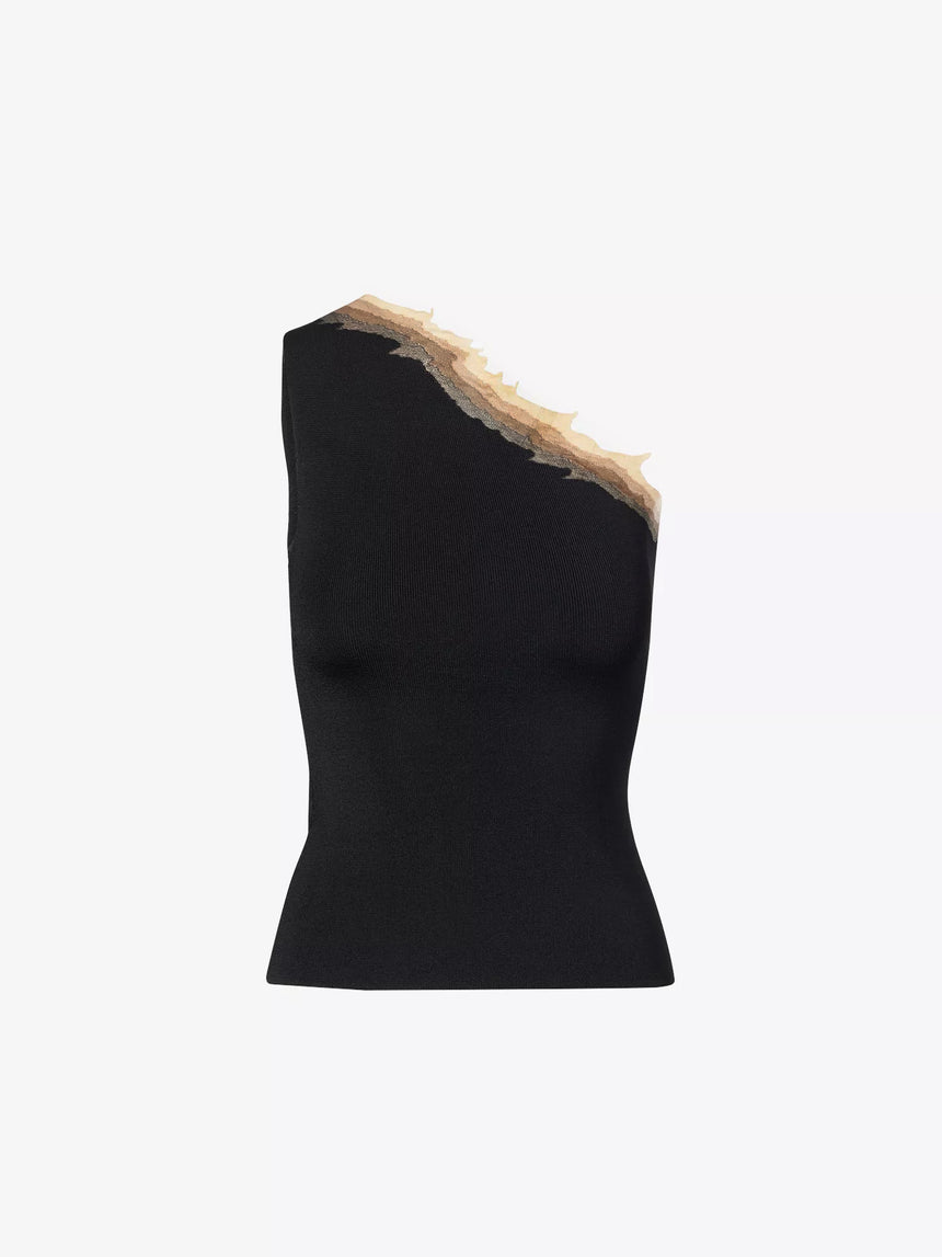 FLAME ONE SHOULDER TOP - BLACK FLAME
