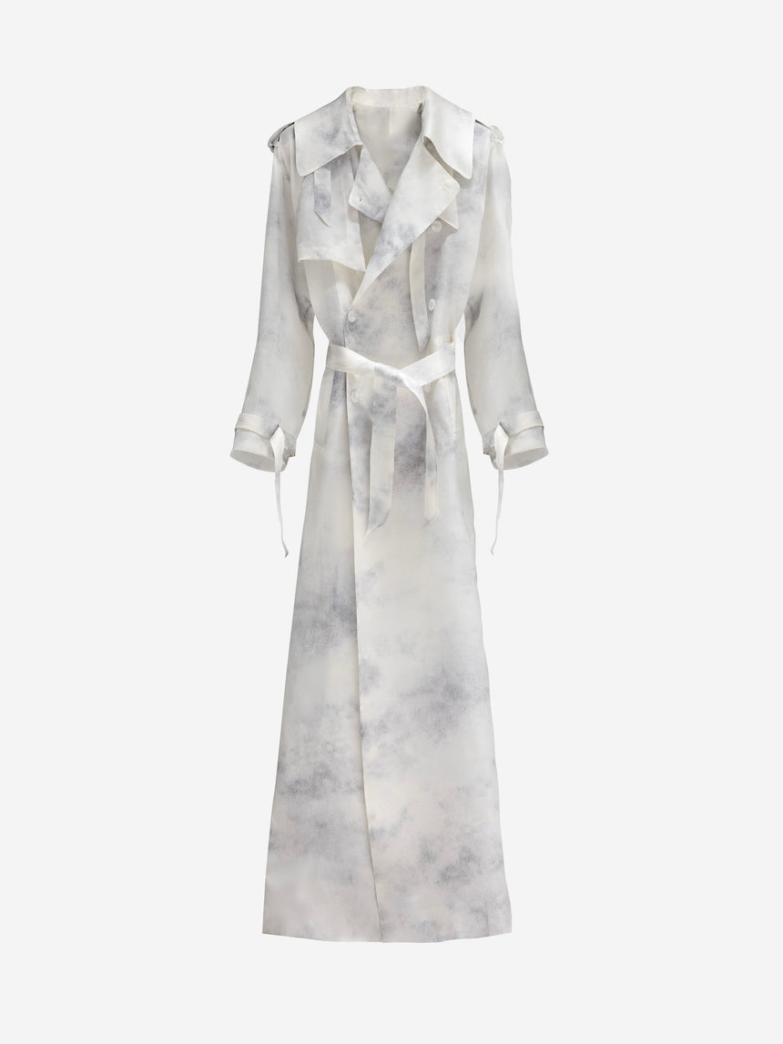 SILK ORGANZA TRENCH - ASH