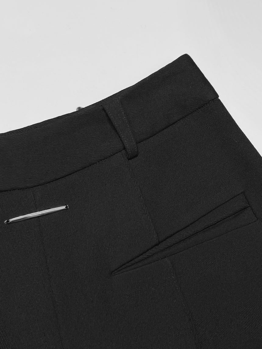 CLAW BELT LOOP TAILORED TROUSERS - BLACK