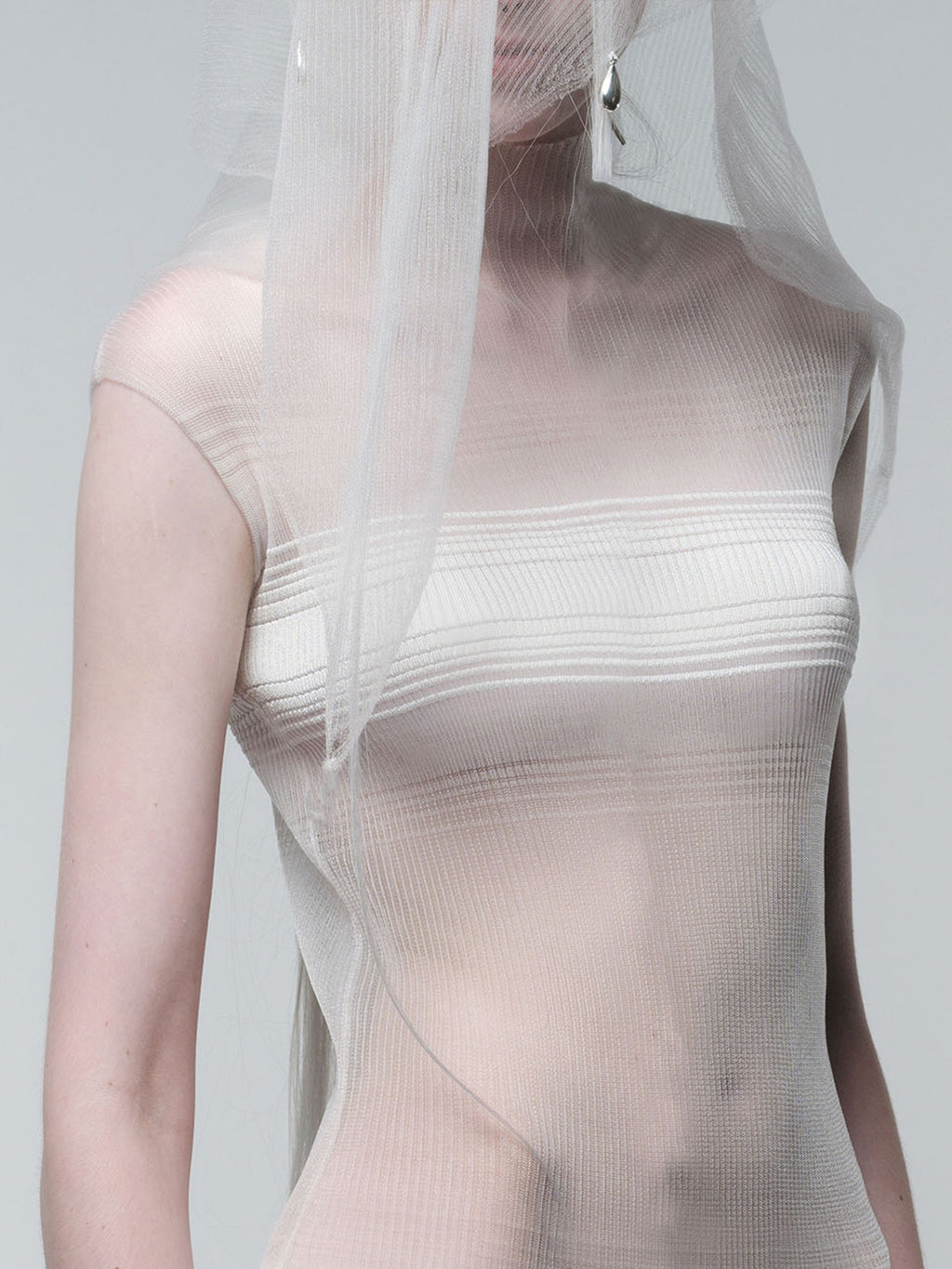 grace ling censor knit dress Long Sheer Censor Degrade Knit Dress