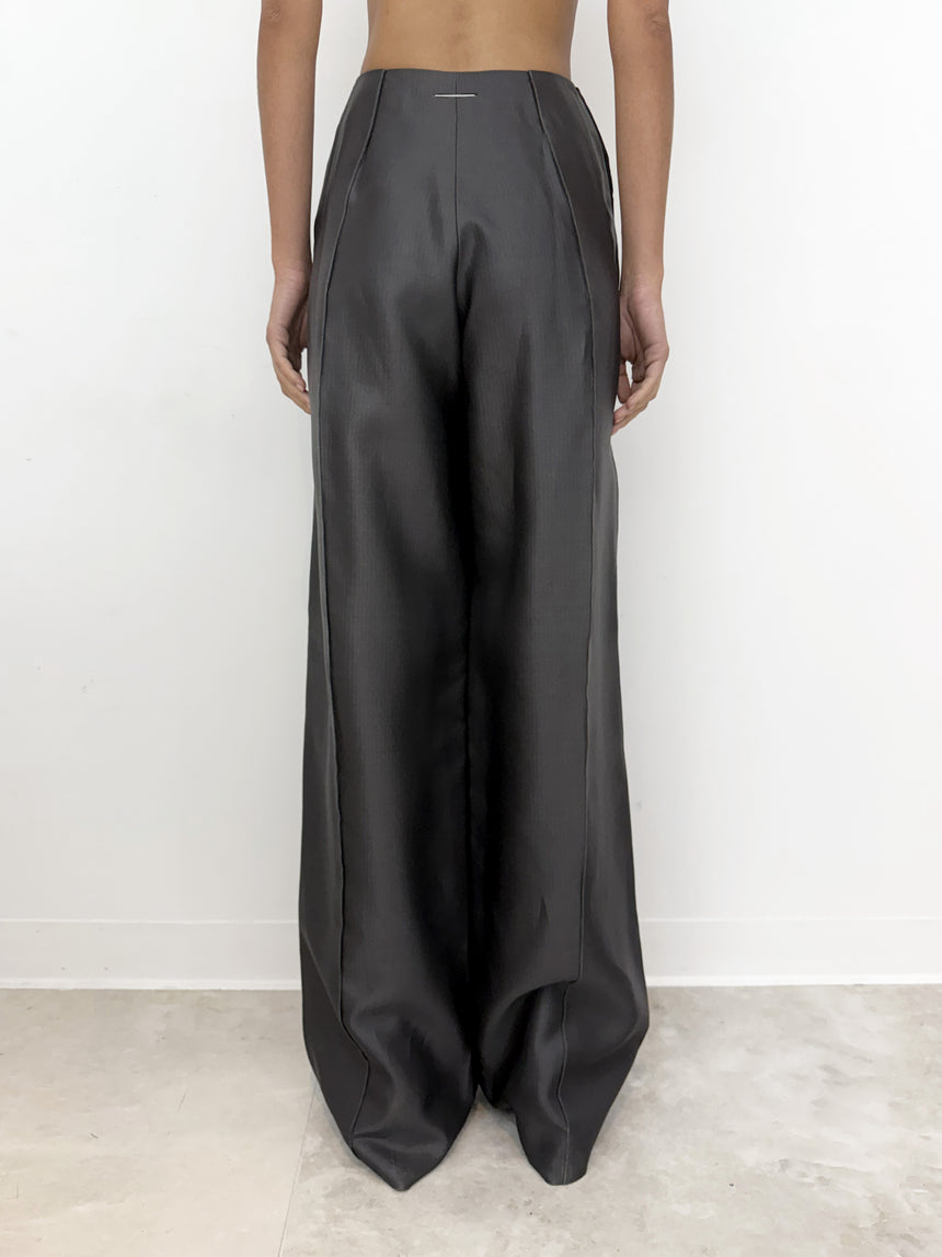 (SS26 PRE-ORDER) CLAW BELT LOOP TAILORED TROUSERS - (WOOL-SILK) DARK GREY