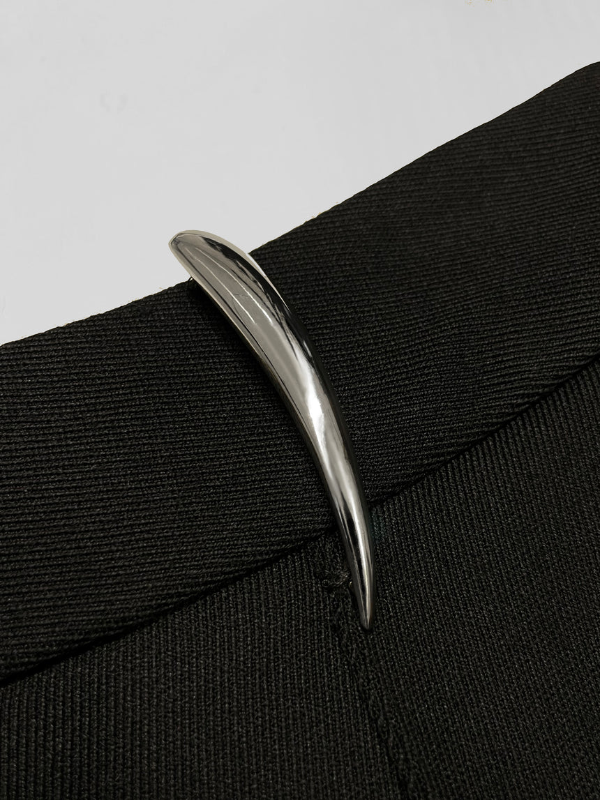 CLAW BELT LOOP TAILORED TROUSERS - BLACK