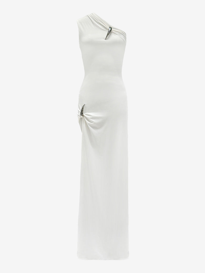 CLAW ONE SHOULDER DRESS - IVORY