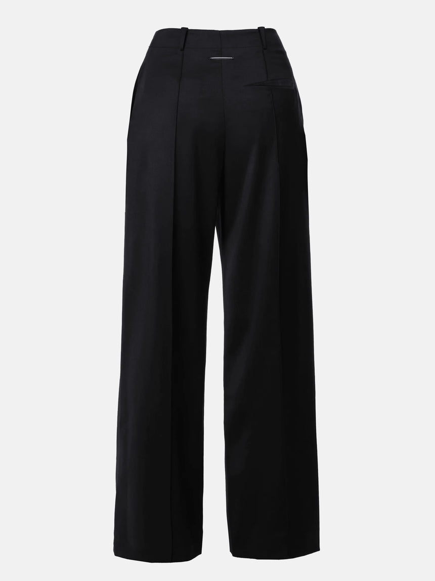 CLAW BELT LOOP TAILORED TROUSERS - BLACK