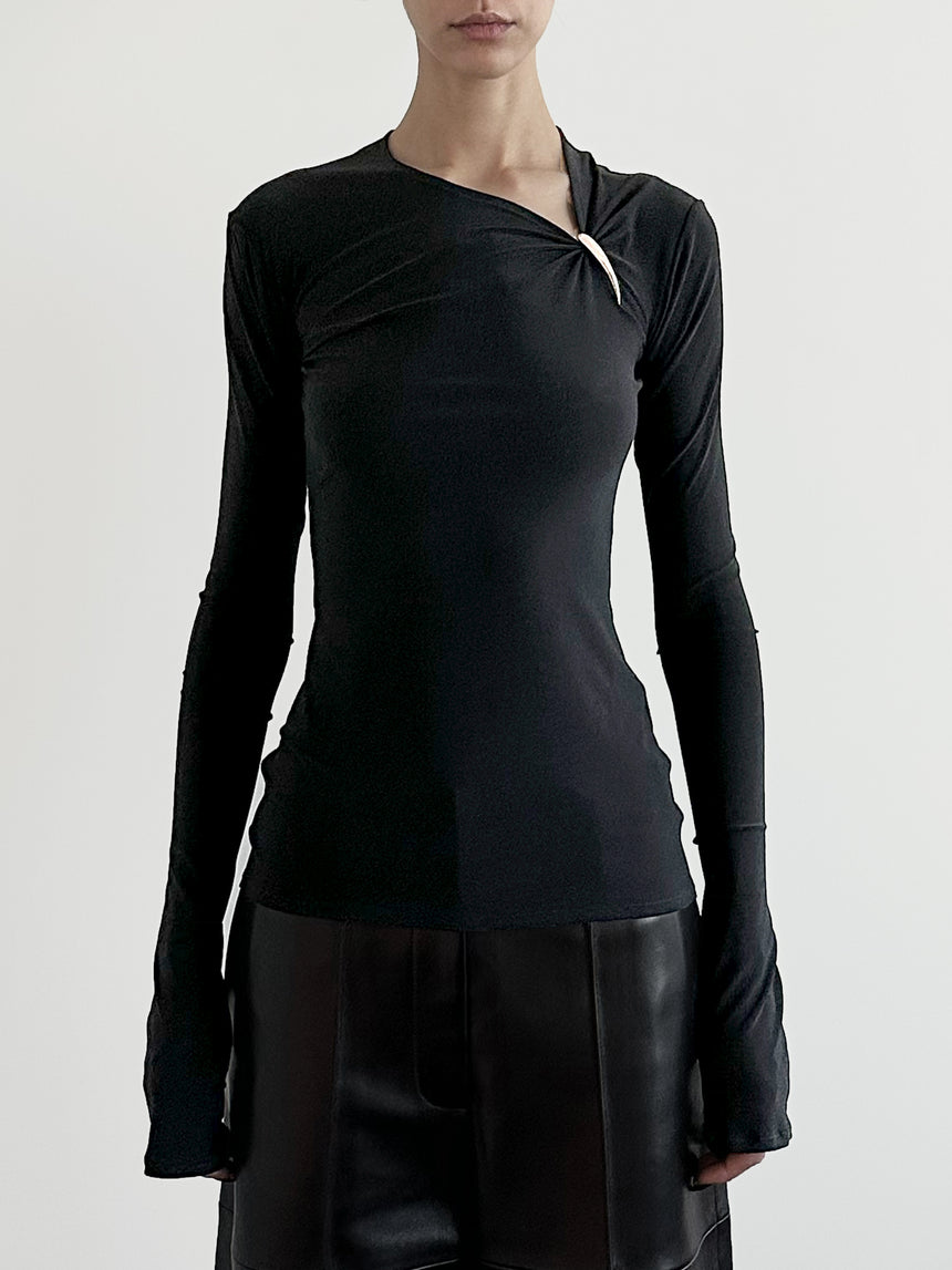 CLAW LONG SLEEVE TOP - BLACK