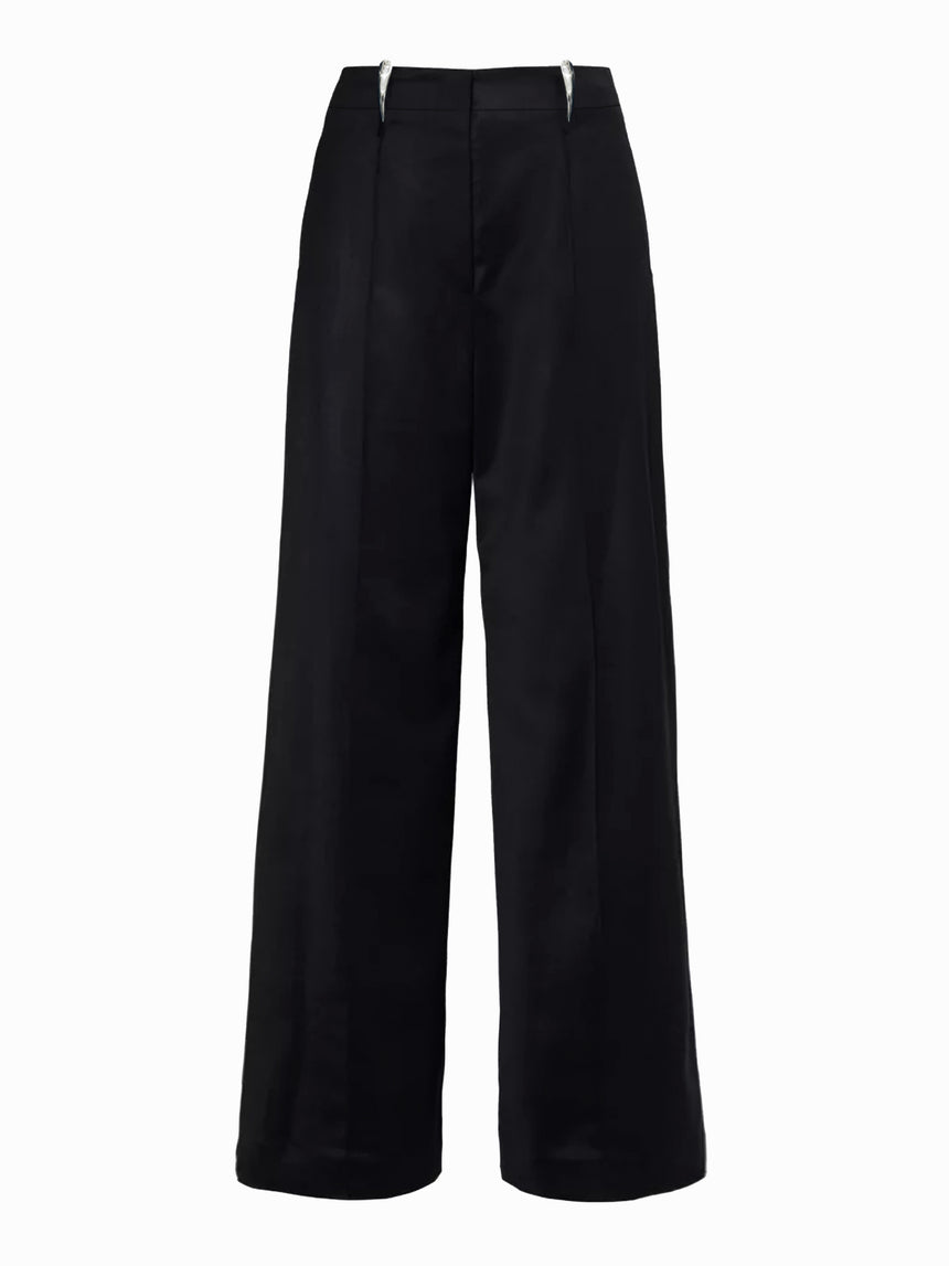 CLAW BELT LOOP TAILORED TROUSERS - BLACK