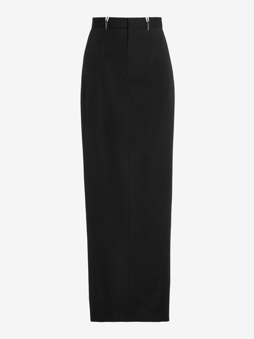 CLAW TAILORED PILLAR SKIRT - BLACK
