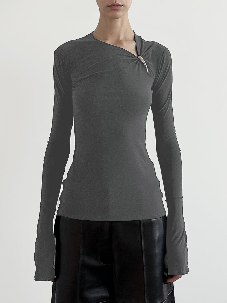 CLAW LONG SLEEVE TOP - GREY