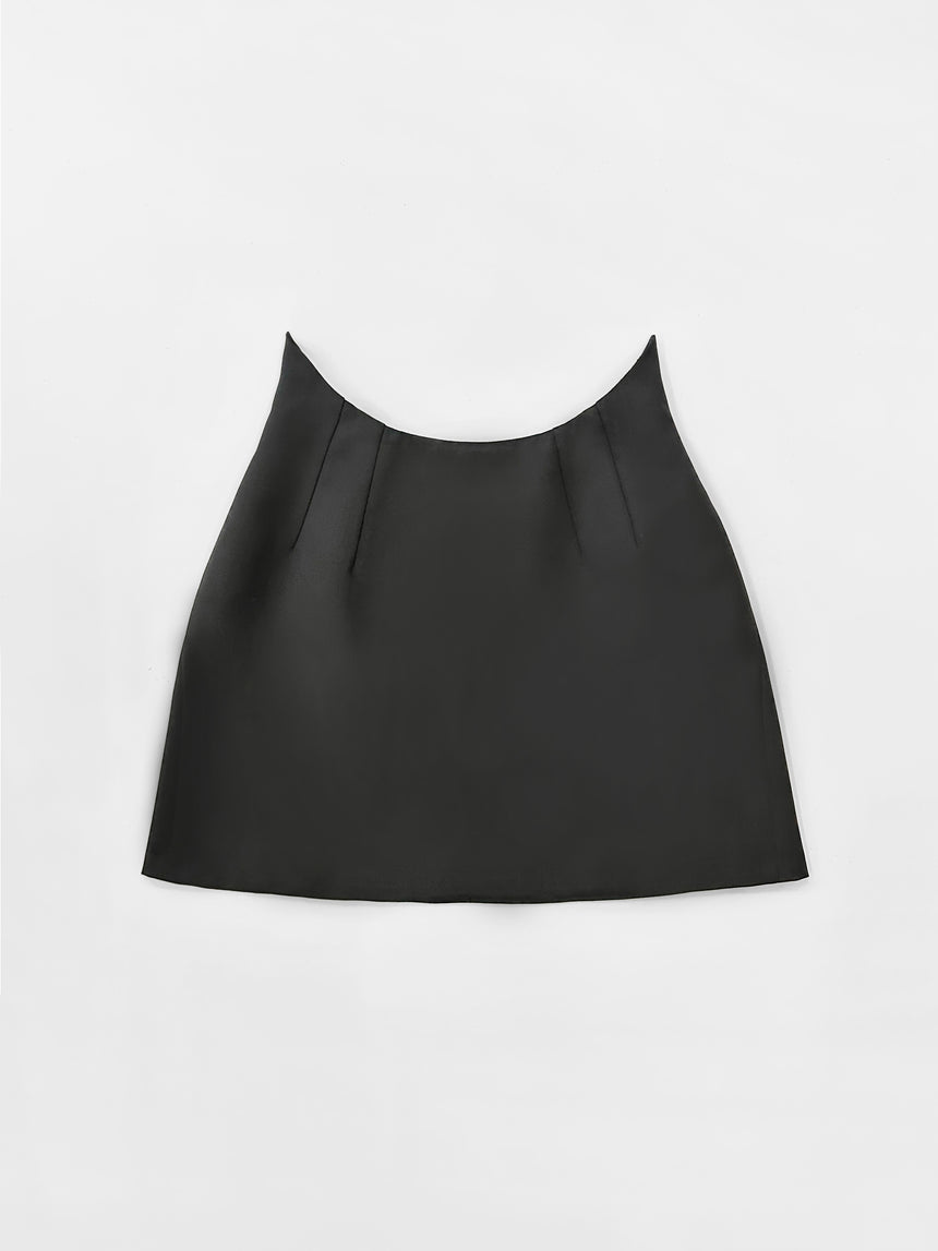 HIGH-WAISTED CRESCENT MINI SKIRT