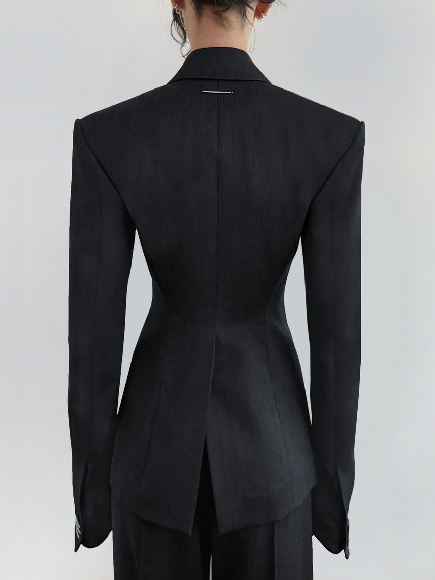 FANGS BLAZER (WOOL) - BLACK