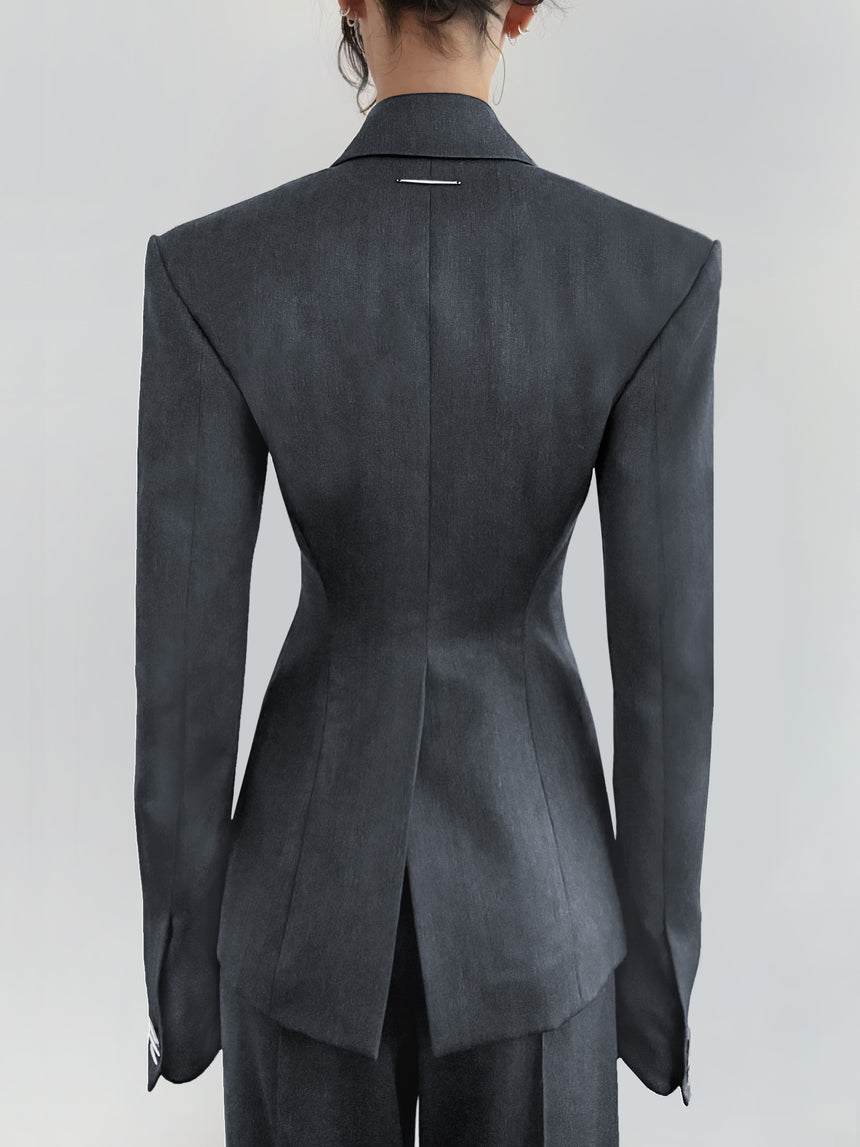 FANGS BLAZER (WOOL) - DARK GREY