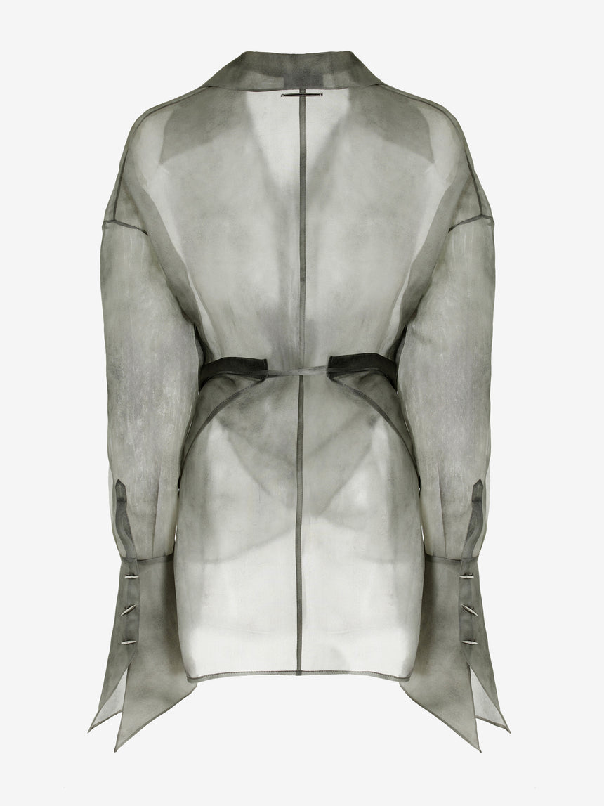 FOG STITCHES WRAP SHIRT IN SILK ORGANZA