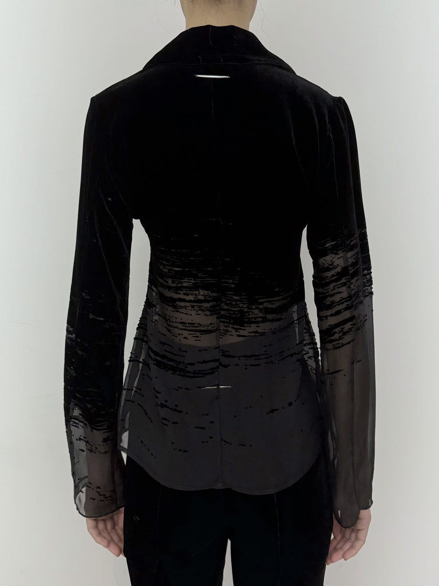 (SS26 PRE-ORDER) GLITCH TAILORED SHIRT - BLACK