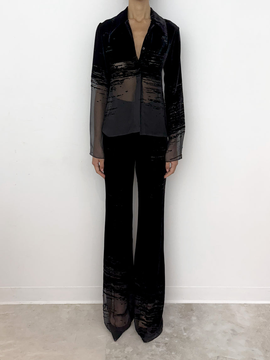 (SS26 PRE-ORDER) GLITCH TAILORED SHIRT - BLACK