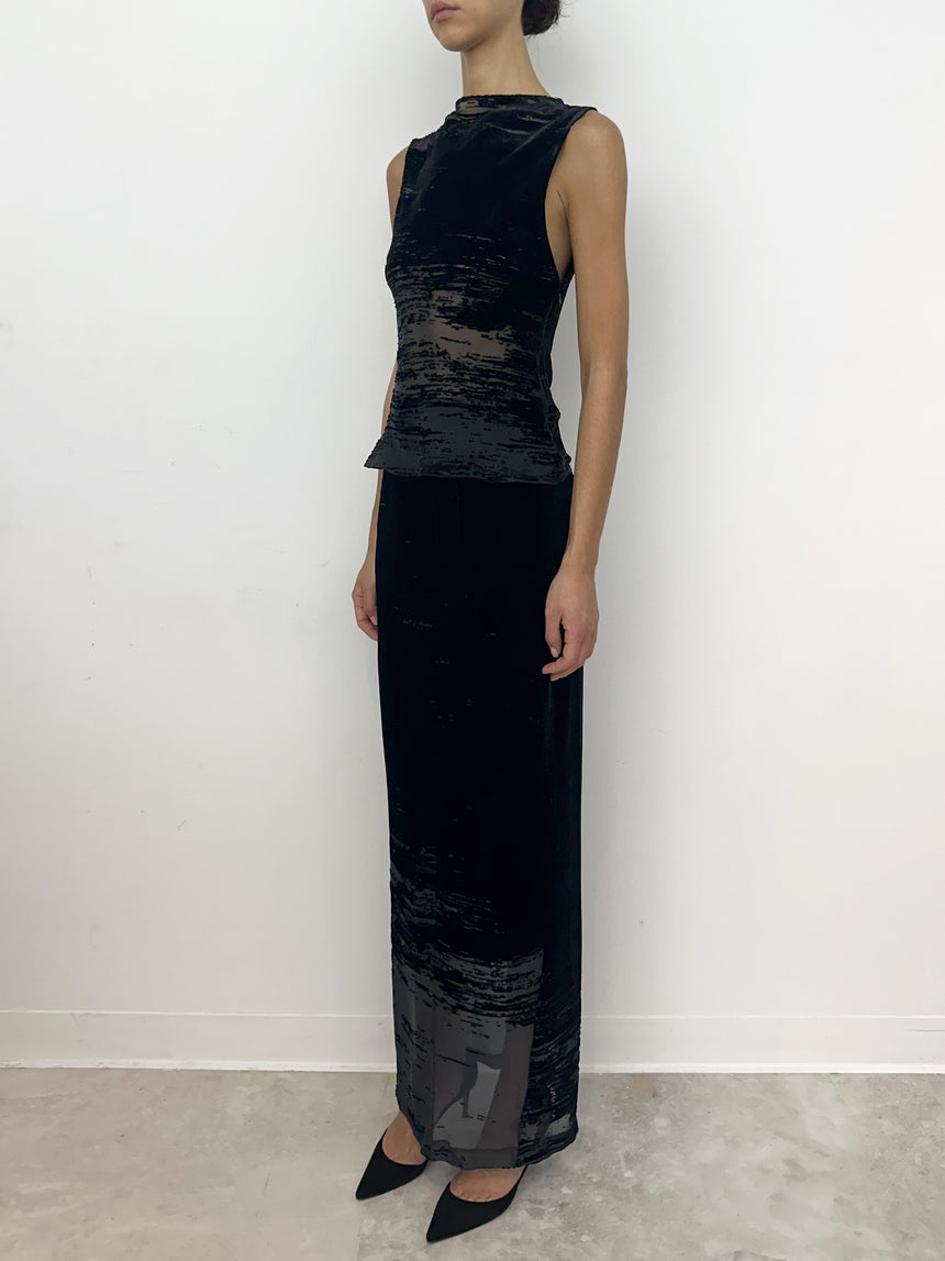 (SS26 PRE-ORDER) GLITCH TAILORED MAXI SKIRT