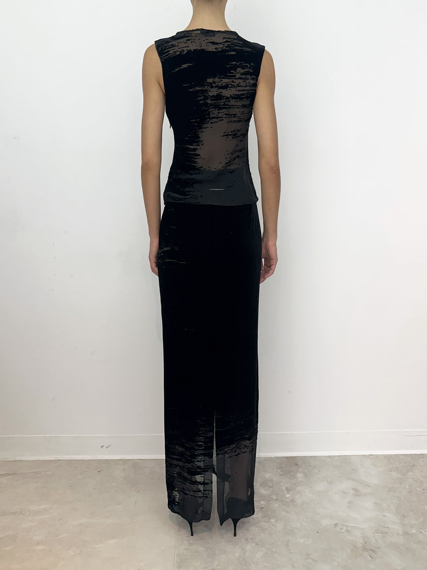 (SS26 PRE-ORDER) GLITCH TAILORED MAXI SKIRT