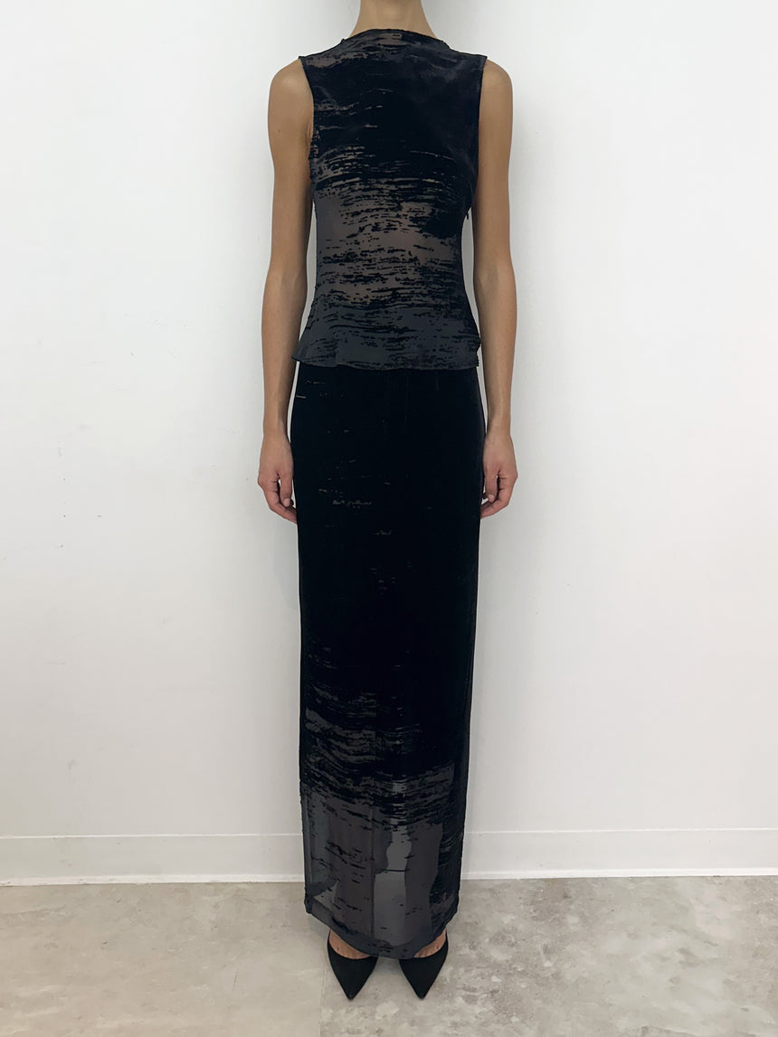 (SS26 PRE-ORDER) GLITCH TAILORED MAXI SKIRT