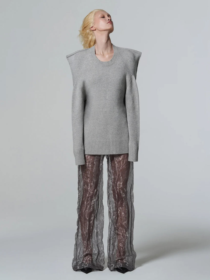 SQUARE SWEATER - STONE GREY