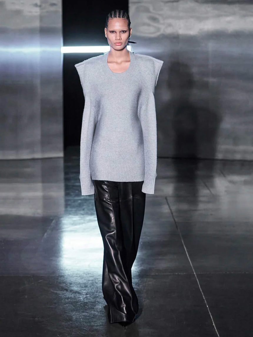 SQUARE SWEATER - STONE GREY