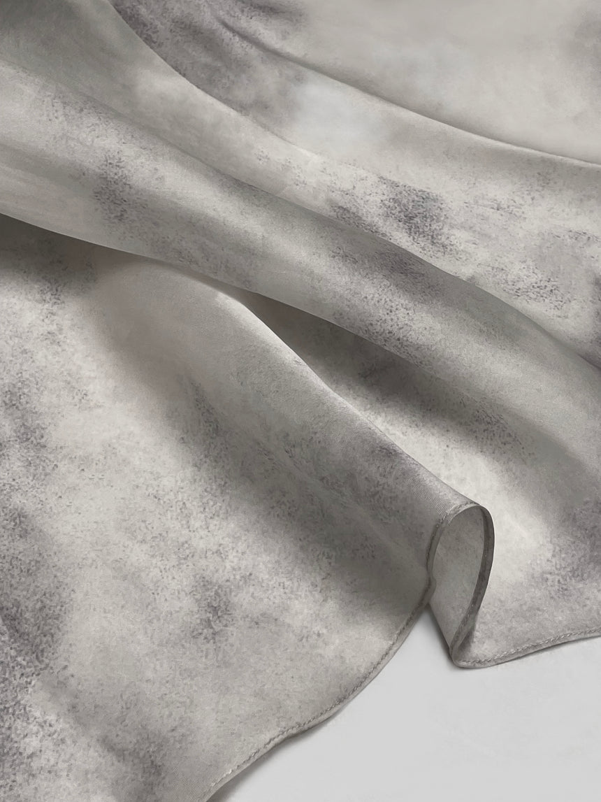 SILK BIAS SLIP DRESS - ASH WHITE