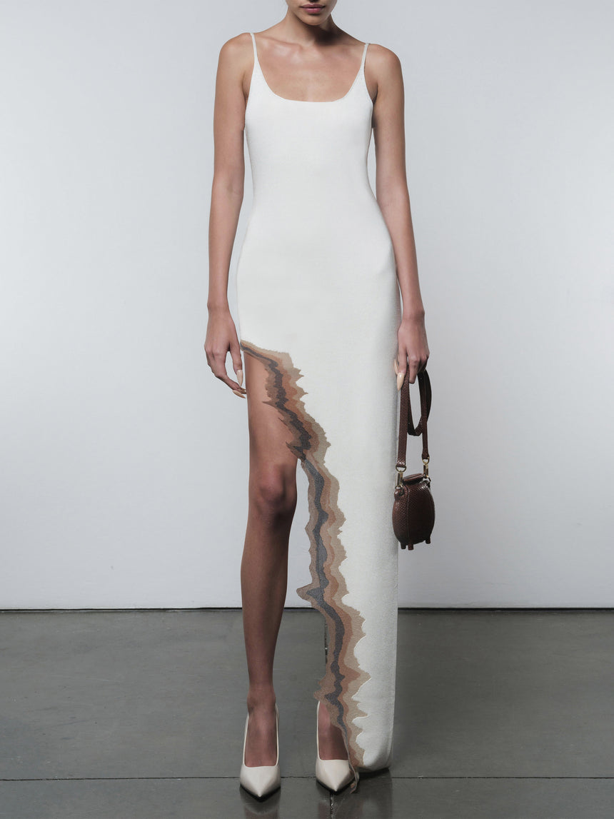 FLAME SLIT MAXI DRESS - IVORY