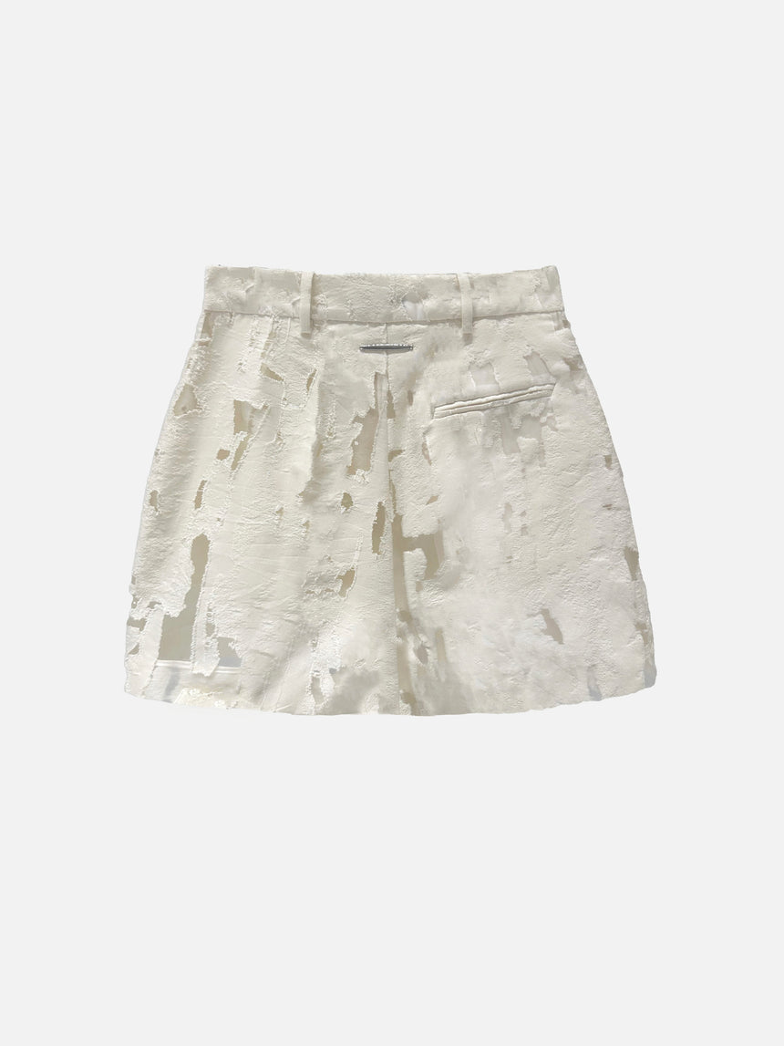 TORN MINI SKIRT - IVORY